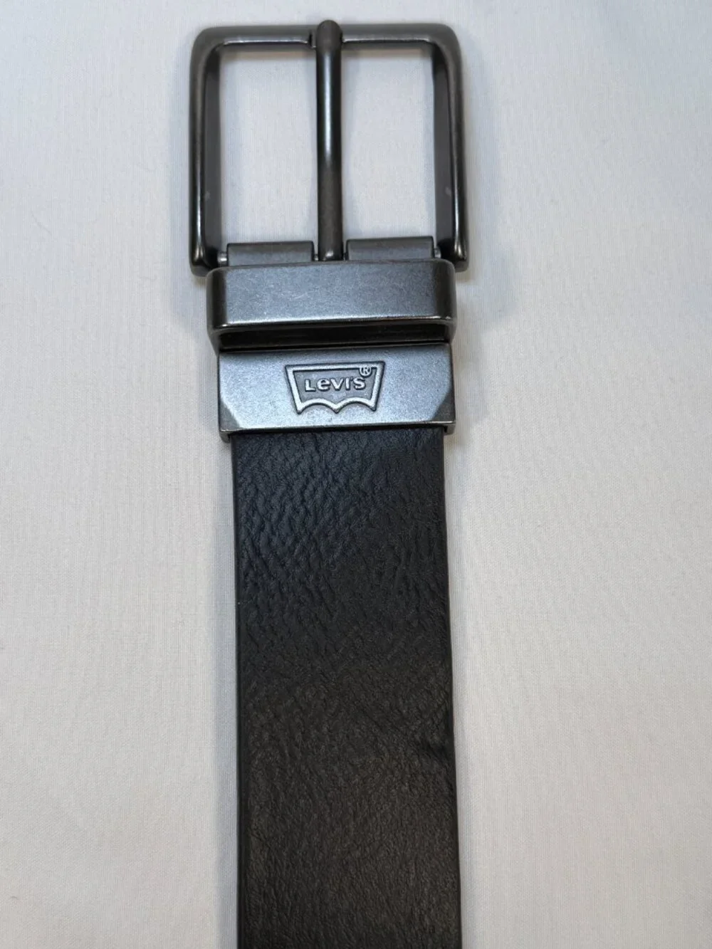 LEVI'S Reversible Belt Logo Buckle Black Brown Leather Mens XL 42-44